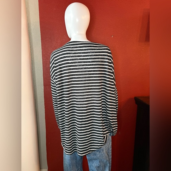 AllSaints "Rita Relaxed Fit Striped T-Shirt". Size L - Picture 3 of 6